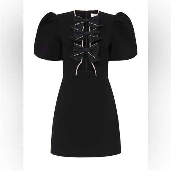 New Rebecca Vallance Katie Crystal Bow Mini Dress - Picture 3 of 12